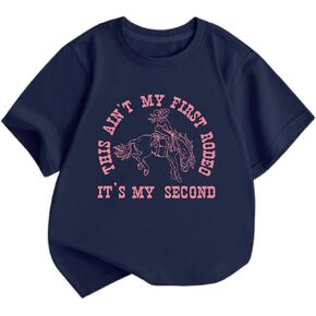 Toddler Girl 2nd Birthday Shirt Cowgirl Western Shirts for Girls This Ain't My First Rodeo Its My Second Graphic Tees in Kuwait
