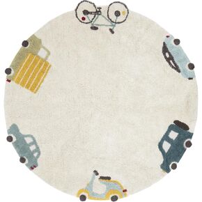 Lorena Canals| Washable Area Rugs for Kids Eco City - Wheels, Handmade in Natural, Ø 4' 7" in Kuwait