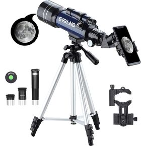 ESSLNB Telescope for Adults, 70mm Aperture Refractor Telescopes (15X-180X) for Astronomy Beginners, Portable Travel Telescope with Phone Adapter & Adjustable Tripod in Kuwait