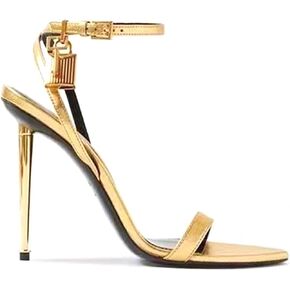 Fashion Pointed Toe Strap Stiletto High Heels Open Toe Large Size Women's Metal Lock Summer Sandals in Kuwait