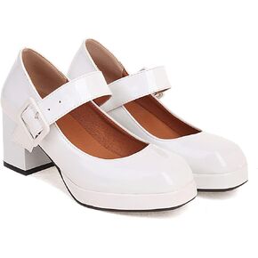 LEHOOR Women Chunky Platform Mary Jane Pumps Square Toe Buckled Ankle Strap 3" Block High Heels Mary Janes Lolita Shoes Goth Punk Heels Closed Toe Sandals Girls Office Work Fashion Trendy 4-15 M US in Kuwait