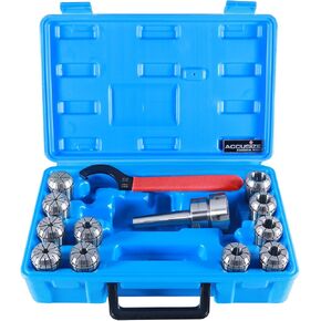 Accusize Industrial Tools Mt3 Shank Er32 Chuck with 11Pc Collets Kit, 1/8'' - 3/4'' by 16Th, Morse Taper Collet System, 0223-0304 | 1/8 in - 3/4 in by 16ths, 0.0005 in Accuracy, Alloy Spring Steel, Hardened and Precision Ground, 0223-0304 in Kuwait