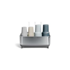 simplehuman Bottle Dock, Fast Drying Bottle Rack with Steel Frame & Diatomaceous Earth Base, Three-Compartment Organizer for Tumblers, Caps & Straws, Built-in Straw Holder, Matte Black in Kuwait