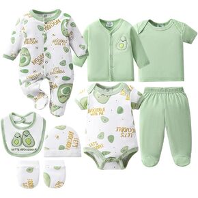 8-Pack Unisex Baby Bodysuits, 100% Cotton Soft Baby Clothes, Newborn Boy Clothes, Infant Bodysuits for 0-9 Months in Kuwait