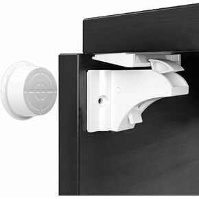 2 Pack Magnetic Cabinet Locks Baby Proofing Child Safety Drawer Latches. | Families with toddlers, Renter-friendly, Hidden from the outside, Includes spare adhesive for reinforcement, Cupboard in Kuwait