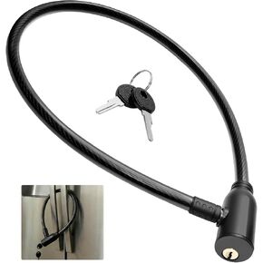 23.6'' Locks for Cabinets with Key, 0.31-inch Thick Braided Steel Cable Refrigerator Lock, Zinc Alloy Security Lock for French Door Fridges, Freezers, Cabinets, and Windows - Childproof & Tamper-Proof in Kuwait