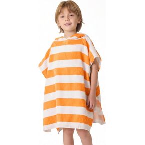 TBEZY Toddler Bath Towel Poncho Thick Cotton Striped Beach Towels for Kids Gifts (2-6, Blue) in Kuwait