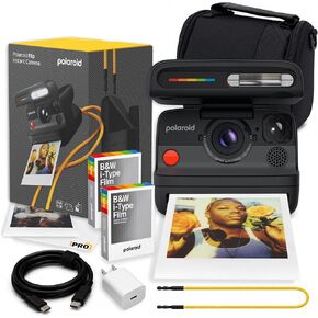 Polaroid Flip Instant Camera in White with Hyperfocal 4Lens System Bundle | Instant Camera for Travel, Parties & Creative Photography, Sonar Autofocus, Compatible with i-Type & 600 Film in Kuwait
