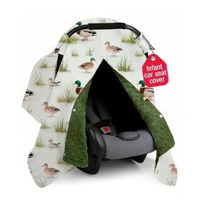 Mallard Duck Car Seat Cover - Minky Infant Car Seat Canopy with Peekaboo Opening, Multi-Use Nursing Cover & Stroller Blanket, 27.5 x 39 Inch for Newborn Baby Boy Girl in Kuwait