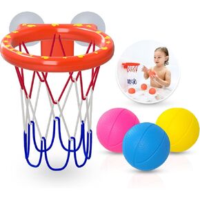 MARPPY Bath Toys - Bathtub Basketball Hoop for Toddler Kids | with 3 Colorful Mold-Free Balls Set and Strong Suction Cups Basketball Hoop - Fun Toddler Bathtub Toys for Boys and Girls in Kuwait