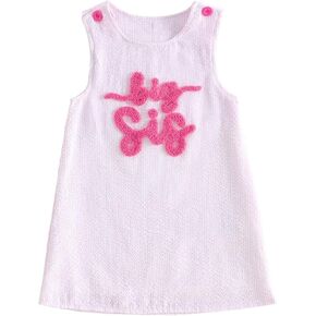 GOOCHEER Toddler Baby Girl Big Sister Clothes Big SIS Sleeveless Dress Striped Tank Dress Summer Outfit in Saudi Arabia
