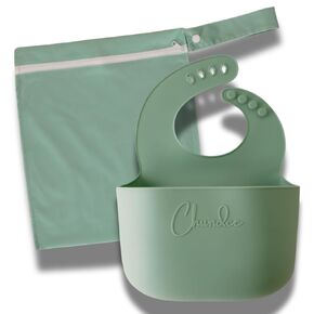 Original and Viral Vomit Silicone Bibs for Babies & Toddlers (12 Months to 5 Years) | 1L Capacity, Adjustable Neck, Splashback Design, Dishwasher Safe | Waterproof Bag Included (Green) in Saudi Arabia