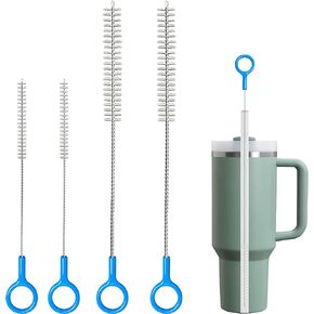 Straw Brush Cleaner for Baby Bottles, 12inch Extra Long Straw Cleaner | 3mm Wide Stainless Steel Wire, 10inch Reusable Straw Cleaning Brush for Water Bottles,Stanley Cup and Travel Mugs(4-Pack) in Saudi Arabia