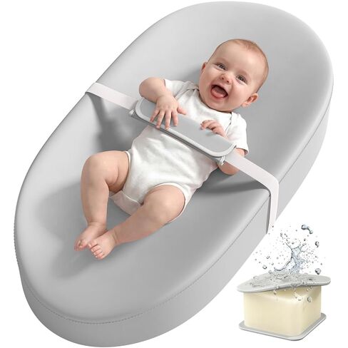 YENING Wipeable Changing Pad for Dresser Waterproof Leather Baby Diaper Changing Pads Washable Nursery Change Mat Beige in Kuwait