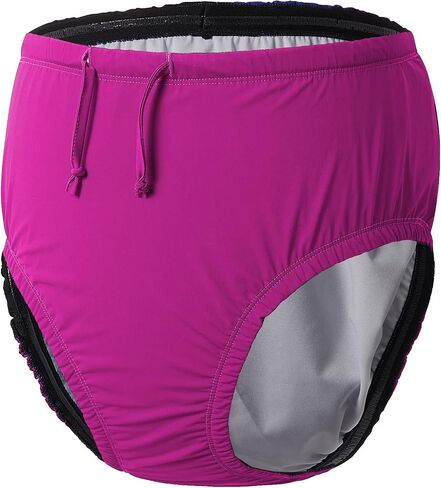 Adults Reusable Swim Diaper for Special Needs Incontinence Swimwear Waterproof Diaper Cover（Black，L） in Kuwait