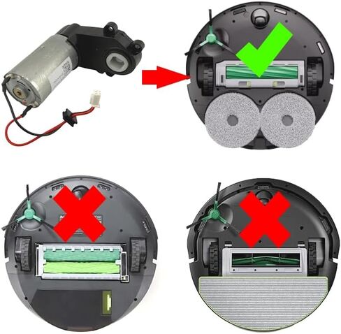 Replacement Main Roller Brush Motor Assembly Part for iRobot Plus 405, 4020, 504, 505, RCF-Y1, G181020, G181220, G185020, G185220, K151020, N185020, N185040, N185060 Vac Combo Robot Vacuum Cleaners in Kuwait