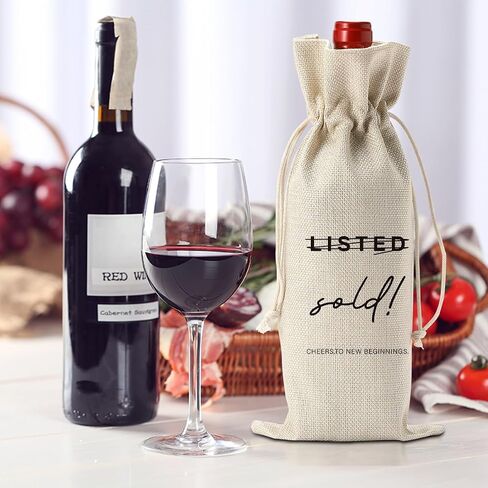 Funny House Warming Gifts Wine Bag New Home Closing Gifts for Buyers Owner Realtor Gift to Clients for Her Him Housewarming Gift Idea Neighbor Welcome Gifts in Kuwait