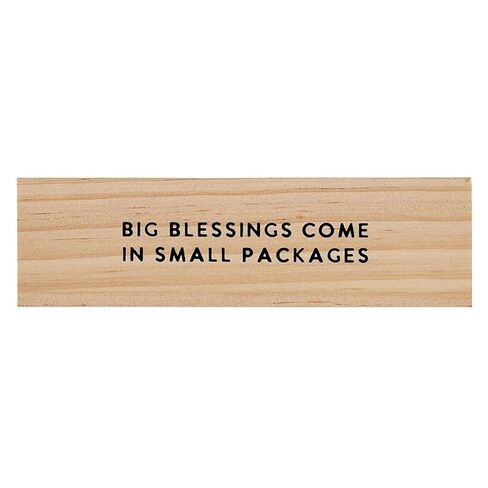 Stephan Baby Keepsake Box Pine Wood Memory Storage Case for Pregnancy Reveal Gift, 7" x 1.5", Big Blessings Come in Small Packages in Kuwait