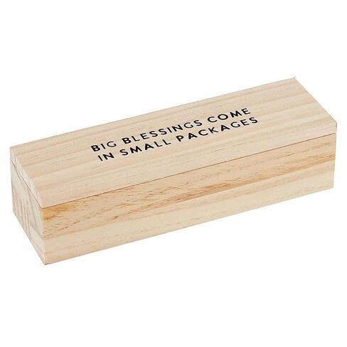 Stephan Baby Keepsake Box Pine Wood Memory Storage Case for Pregnancy Reveal Gift, 7" x 1.5", Big Blessings Come in Small Packages in Kuwait