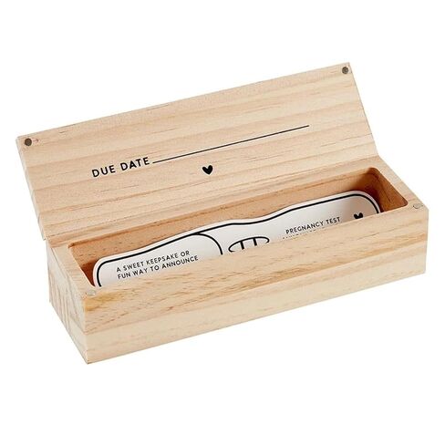 Stephan Baby Keepsake Box Pine Wood Memory Storage Case for Pregnancy Reveal Gift, 7" x 1.5", Big Blessings Come in Small Packages in Kuwait