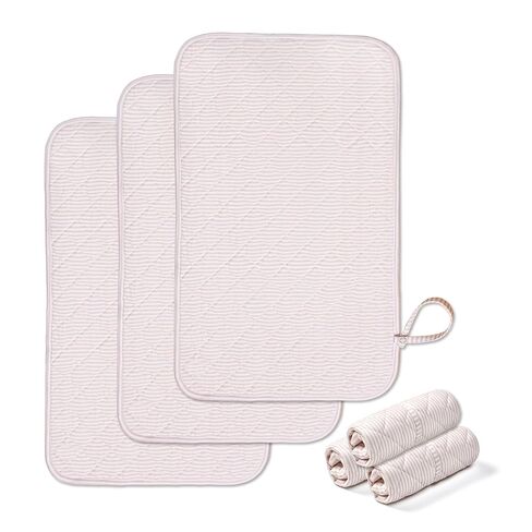 Spirich 3-Pack Reversible Changing Pad Liners, Waterproof & Wipeable Diaper Changing Mat, Thick Terry & 100% Cotton Knit, Portable Baby Changing Pad in Kuwait