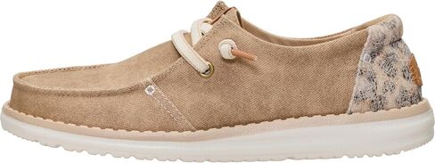 HEYDUDE Women's Wendy Workwear Leo Slip On Loafer | Leopard Print Shoe | Elastic Laces | Lightweight Outsole in Kuwait