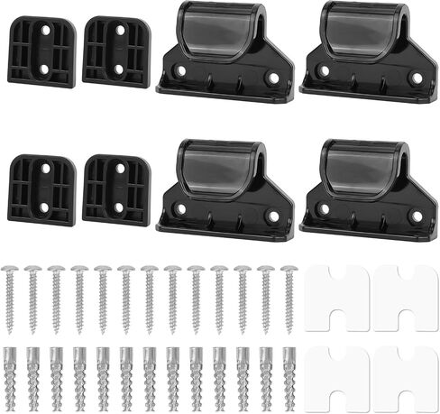 2 Sets Baby Retractable Gate Replacement Parts, Baby Door Extension Fittings Hardware Kit Extender Mount with 4 Latch 4 Bracket 1 Set of Screws & Four Adhesive Sheet for Safety Door Installation in Kuwait