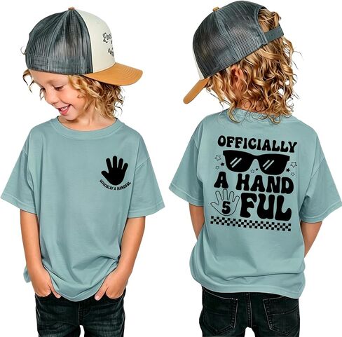 BOUTIKOME 5th Birthday Shirt Boy 5 Year Old Birthday T-Shirt Toddler Boy Fifth Bday Party Gift Outfit Kids Short Sleeve Tee in Kuwait