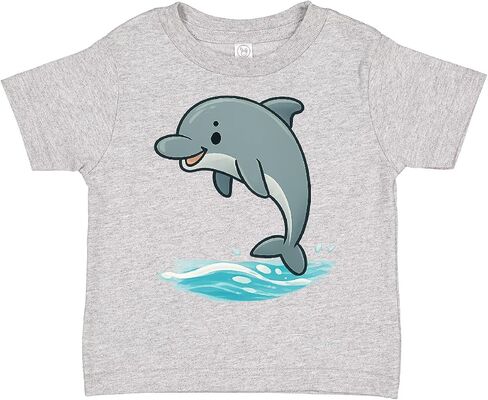 inktastic Cute Dolphin Splashing in Water Toddler T-Shirt in Kuwait
