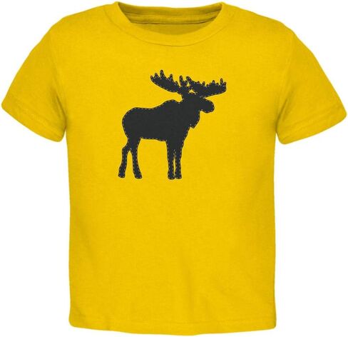 Moose Faux Stitched Toddler T Shirt Yellow 4T in Kuwait