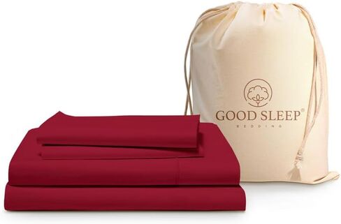 Good Sleep Bedding Queen Cotton Sheets - 4 Pc Queen Bed Sheet Set, Luxury Bedsheets Queen Size Bed, Soft & Breathable Queen Sheet with Pillowcase, Fits Upto 16 Inches - Light Blue Sheets Queen in Kuwait