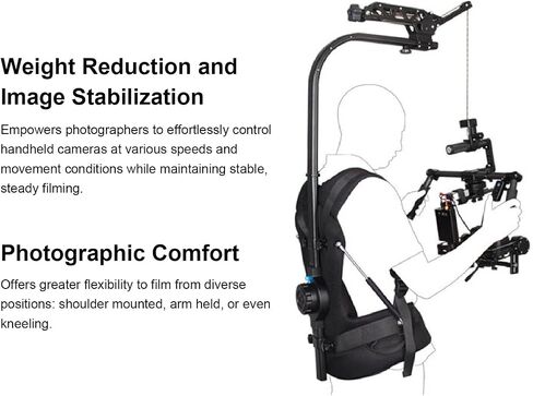Camera Support Vest for 3 Axis Gimbal Stabilizerwith Nylon Strap Adjustment and Weight Support 3 to 18kg for Video Filming in Kuwait