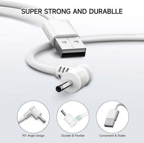 OLAIKE 16FT/5M Power Cord and DC Power Adapter Compatible with Ring Stick Up Cam Battery (2nd & 3rd Gen) / Spotlight Cam Battery, 10W Weatherproof Fast-Speed Charging Cord for Continuous Power, White in Kuwait