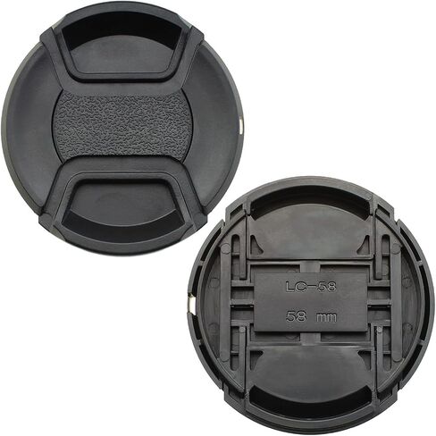 4-Pack 58mm Center Pinch Front Lens Cap with Adjustable Strap, for T7 T6 T5 T100 4000D T8i T7i T6s T6i T5i T4i T3i T2i T1i SL3 SL2 SL1 XSi XTi Cameras, EF-S 18-55mm in Kuwait