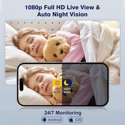 1080P Mini WiFi Camera, Wireless Nanny Cam Security Cameras,APP Control with Motion Detection and Night Vision, Rechargeable Battery Camera WiFi Indoor (2PCS) in Kuwait