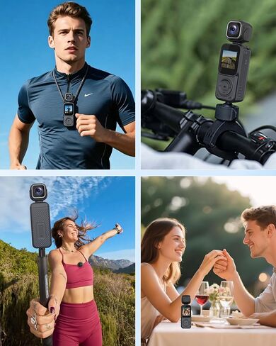 4K Vlogging Camera Pocket Action Cameras with Dual-Lens Mini Body Cam with Audio & Video Recording POV Handheld Camera wtih 32GB Card for Travel, Blogging, Daily Recording in Kuwait