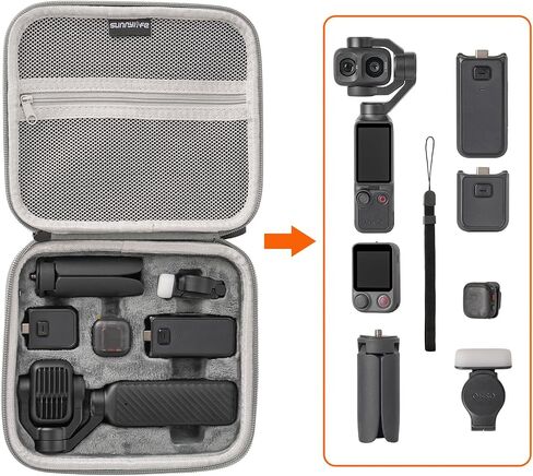 Osmo Pocket 4P Case, Storage Bag for DJI Osmo Pocket 4P Accessories | Creator Combo / Mic 3/Mini 2 / Fill Light / Osmo FrameTap Remote Control / Battery Handle / Vlogging Camera and Accessories in Kuwait