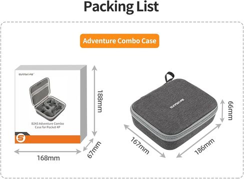 Osmo Pocket 4P Case, Storage Bag for DJI Osmo Pocket 4P Accessories | Creator Combo / Mic 3/Mini 2 / Fill Light / Osmo FrameTap Remote Control / Battery Handle / Vlogging Camera and Accessories in Kuwait