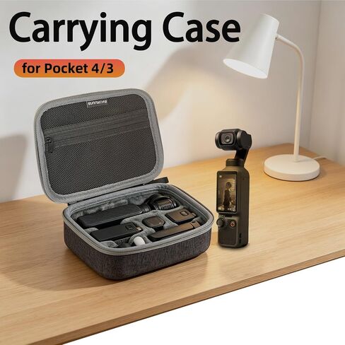 Travel Case for DJI Osmo Pocket 4 Creator Combo Accessories | Carrying Storage Bag for Osmo Pocket 4/3 Vlog Camera / Mic Mini 3 2 / Battery Handle / Mini Tripod / and Fill Light in Kuwait