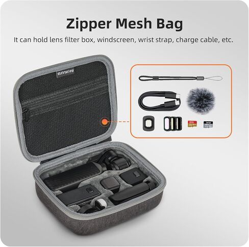 Travel Case for DJI Osmo Pocket 4 Creator Combo Accessories | Carrying Storage Bag for Osmo Pocket 4/3 Vlog Camera / Mic Mini 3 2 / Battery Handle / Mini Tripod / and Fill Light in Kuwait