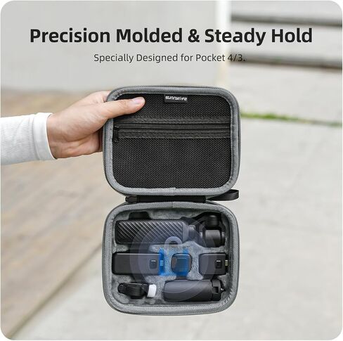 Travel Case for DJI Osmo Pocket 4 Creator Combo Accessories | Carrying Storage Bag for Osmo Pocket 4/3 Vlog Camera / Mic Mini 3 2 / Battery Handle / Mini Tripod / and Fill Light in Kuwait