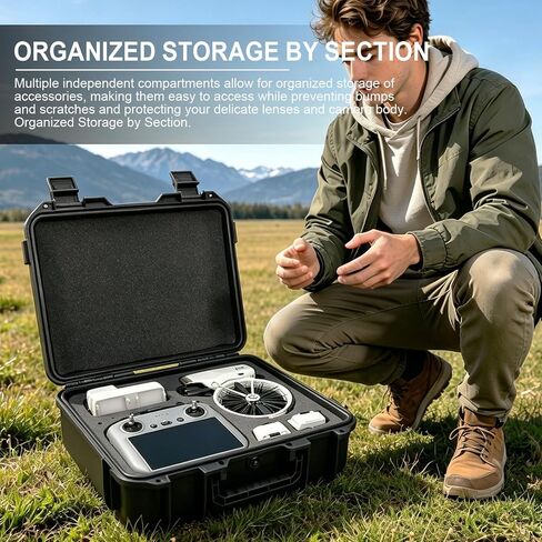 HESOYAM portable hard case for DJI Flip | holds Fly More kit, RC 2, RC N3/N2, batteries, charging hub & drone accessories in Kuwait