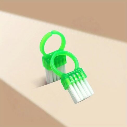 2Pcs Mini Cleaning Brush Ring Design Compact Portable Wearable Finger Loop for Keyboards, Electronics and Small Crevices, Pink in Kuwait
