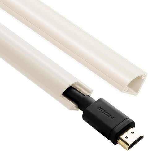 ZhiYo 85in Corner Cable Hider for 1 Cord, Hide Wires on Wall Corner, Beige | Self-Adhesive Cable Concealer, 6 Pack (14.2" Each), Quarter Round Cable Management Raceway for Baseboards & Ceiling Corners in Kuwait