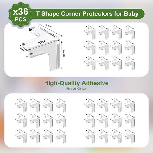 36 Pack Corner Protector Baby, Clear Table Corner Protectors Baby Proof Corners and Edges Furniture Covers & Edge Safety Bumpers Guards for Baby Proofing, Sharp Edges in Kuwait