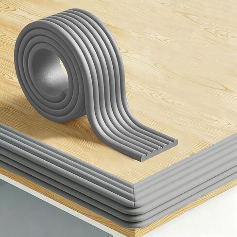 Edge Protector for Baby Proofing,Soft Foam Safety Bumper,Strong Adhesive Edge Guard Strip,Furniture Fireplace Table Cabinet Safety Cover for Baby,3.14in x 6.56ft,Black in Kuwait