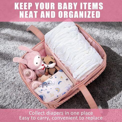 Baby Diaper Caddy Organizer – Adjustable Shoulder Strap, Large Nursery Storage Basket for Diapers & Wipes, Newborn Essentials, Boy & Girl Baby Shower Basket in Kuwait