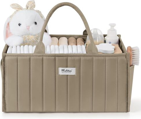 Maliton Diaper Caddy Organizer with 2 Side Pockets, Portable, Spring Floral | with Handle and Removable Dividers, Nursery Storage Basket, Car Organizer for Diapers & Wipes. Boy & Girl Shower Gift in Kuwait