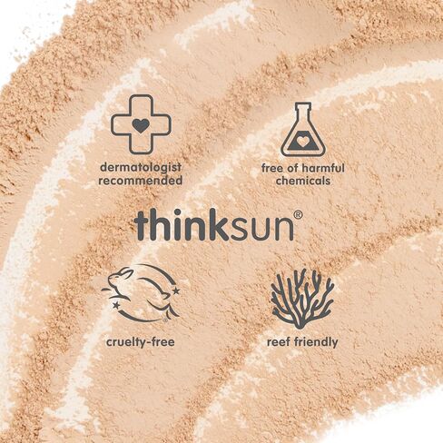 Thinkkids Brush-On Sun Shield Powder Sunscreen, 0.16 oz, Broad-Spectrum UVA/UVB Face & Body SPF 30 Sunscreen with Minerals, Non-Nano Zinc Oxide, 24.5%, Vitamin E & Ceramides, For Kids & Babies in Kuwait