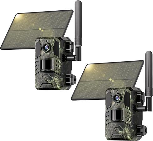 SEHMUA Trail Camera 2 Packs, AI Animal Detection Game Camera Built-in SIM Card 4G LTE Cellular Trail Cameras with Night Vision Motion Activated Waterproof IP66 with Unlimited Data Plan 2K Live View in Kuwait